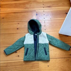 Crewcuts Green and Cream Quilted Jacket
